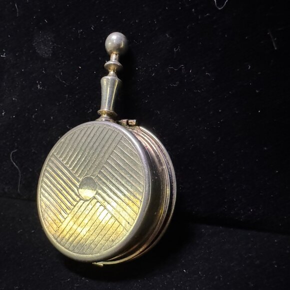 Vtg Pocket Size Portable Butler Ashtray Pill Box MultiColor Rhinestones jw1480 - Picture 7 of 15